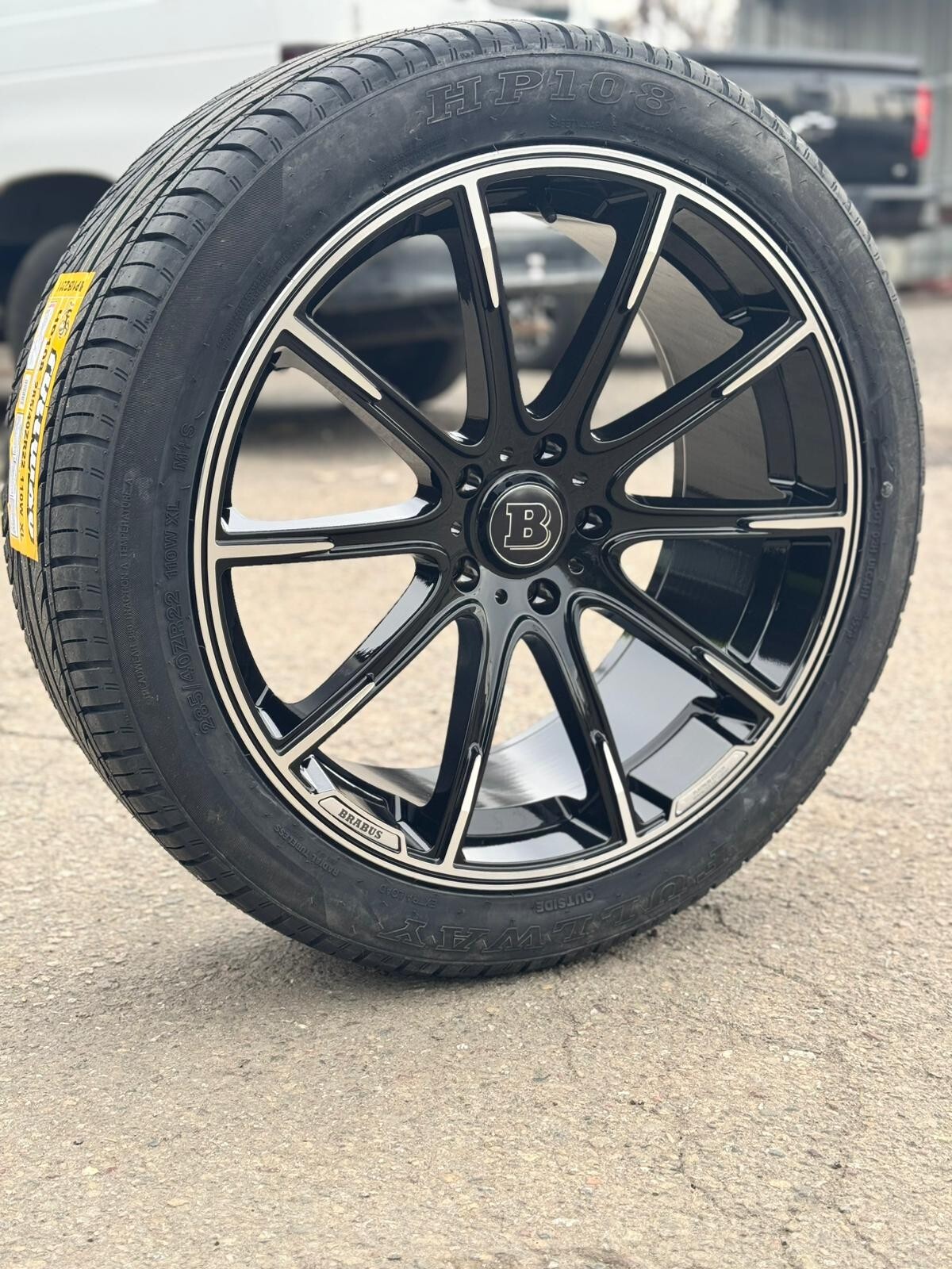 22" Wheels W Tires Fit Mercedes G Wagon Brabus Black Machined 5x130 84.1 22x10