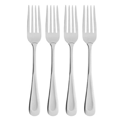 SET OF FOUR - Oneida 18/0 Stainless Flatware SATIN SAND DUNE Dinner Forks NEW