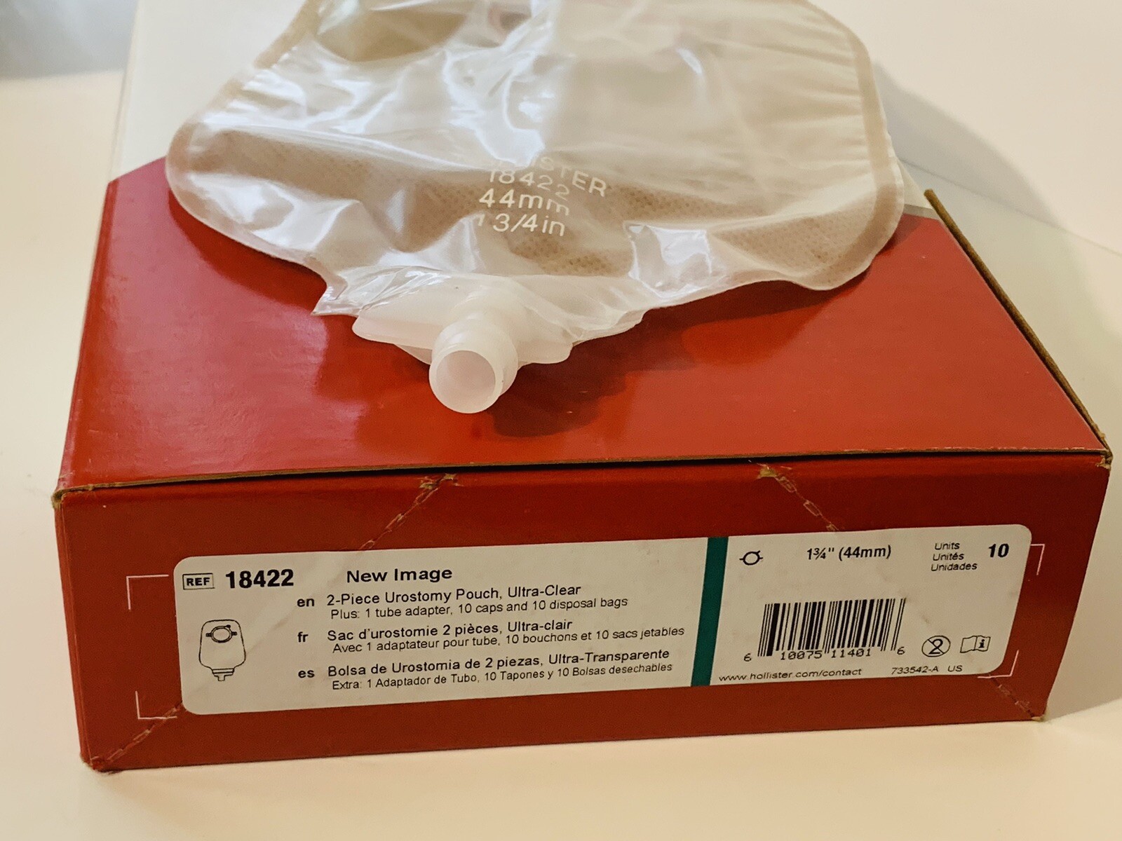 10 Hollister 18422 New Image 2-Piece Urostomy Pouches 1-3/4" 1BX/10EA ...