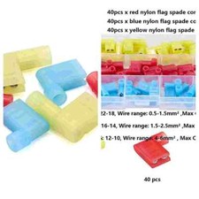 90 Degree Insulated Flag Terminal Connectors Crimp On Right Angle 22-10