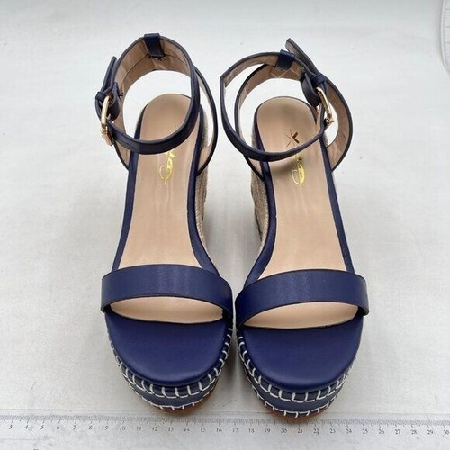 XYD Women Espadrilles Wedge Resort Sandals Open Toe Platform High Heel Blue - Picture 3 of 7