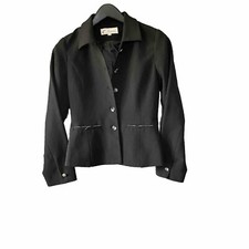 Women s Black Blazer Button Up Long Sleeve Collar Size 1