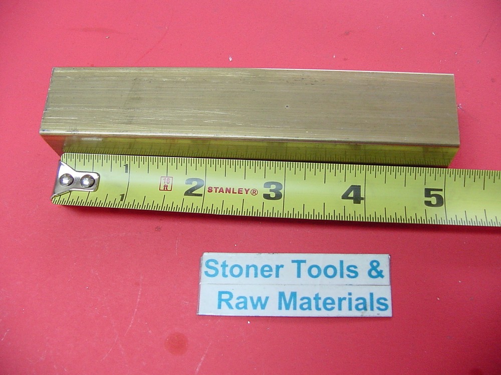 1-1/4 x 1-1/4 Inch Solid Brass Square Bar 5 Inch Length C360 Mill Stock H02