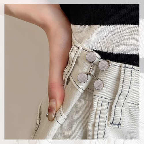 4 Sets Adjustable Waist Iron Jeans Buckle 27/32mm for Clothing Skirts Coats - Picture 13 of 13