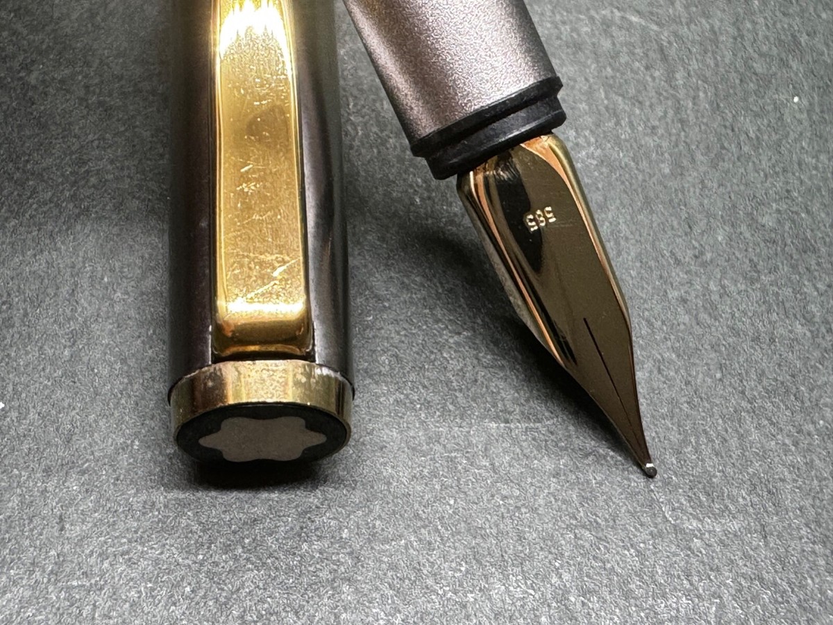 MONTBLANC Slimline Metal-silver GT Vintage Fountain Pen 14K MONTBLANC Slimline Metal-silver GT Vintage Fountain Pen 14K