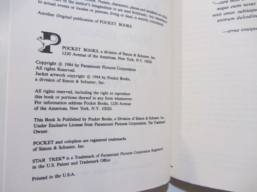 Star Trek My Enemy, My Ally HC Book Club Edizione 1984 Pocket - Foto 3 di 3