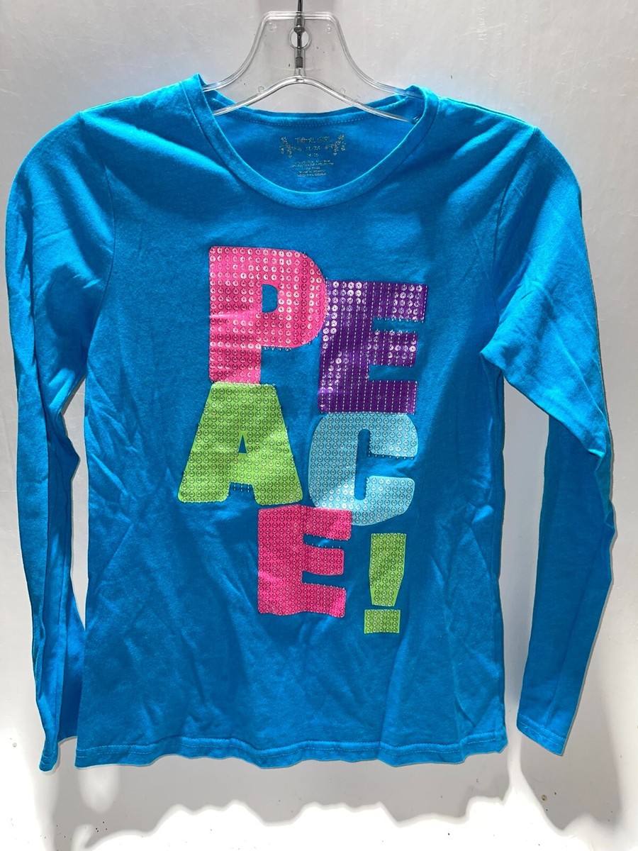 TOTAL GIRL T-SHIRT SIZE XL PEACE LONG SLEEVE | eBay