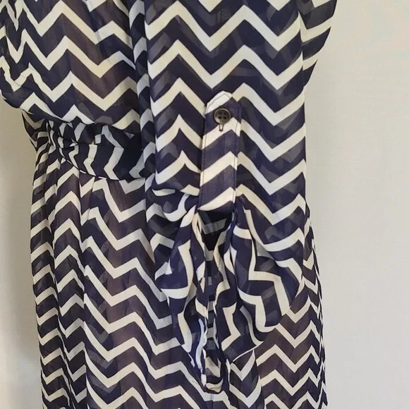 Speechless Navy Blue Zig Zag Patterned Dress - Sz… - image 4