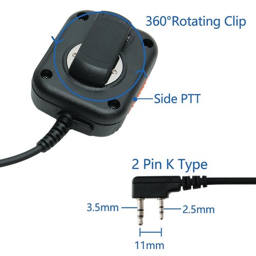 Tactical Hand Speaker Microphone Mic for Kenwood Baofeng PUXING TYT 2-Way Radio - Zdjęcie 5 z 14
