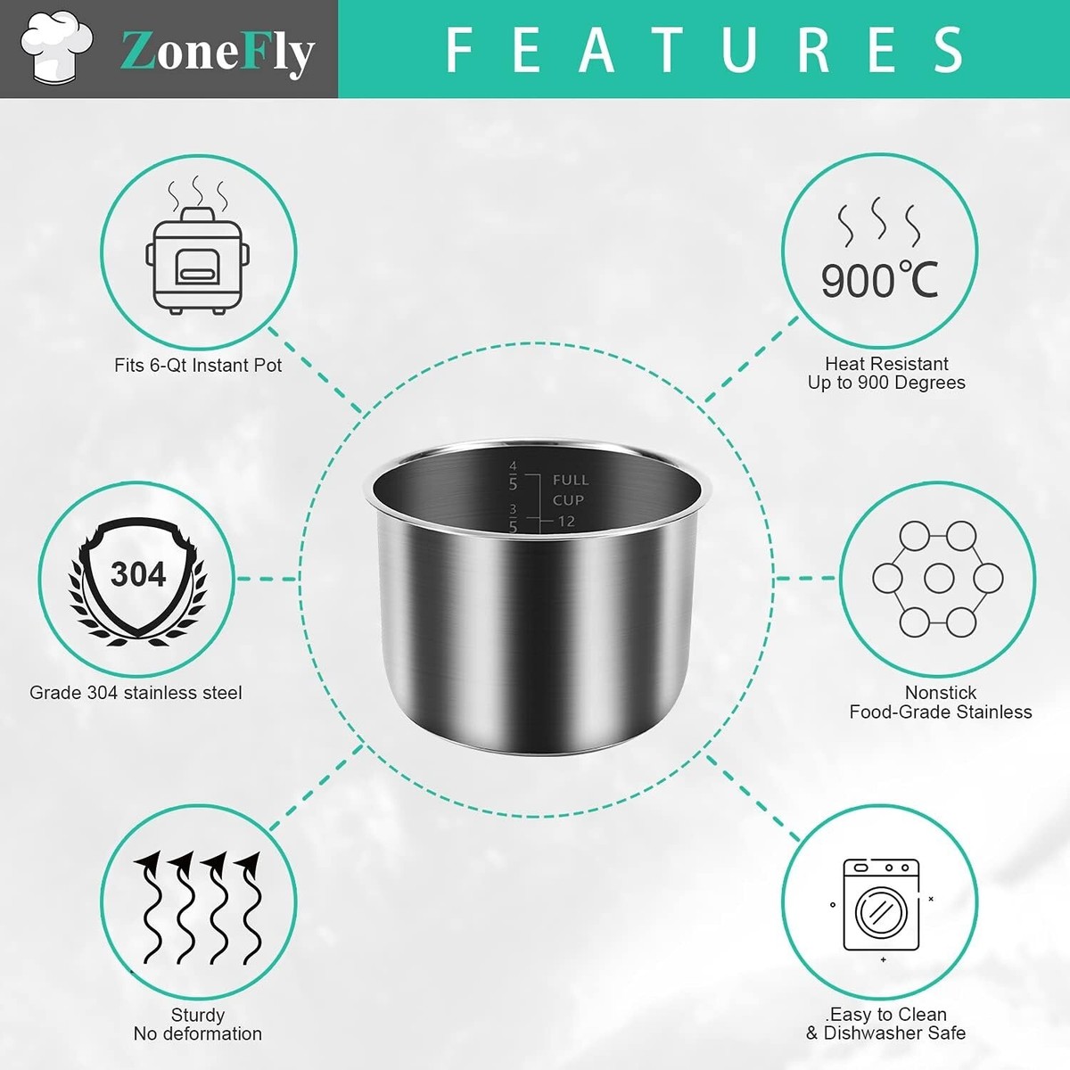 i pot‼ Instant Pot® 8QT Aluminum Inner Cooking Pot with Ceramic-Coated Interi