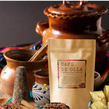 Cafe de Olla Kit - Organic Medium Roast Coffee Whole Spices Piloncillo - Gift