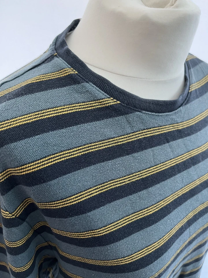 Camiseta de algodón a rayas verdes Farah 1920 para hombre talla L Foto 3 de 4