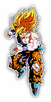Dragon Ball Z Goku Cartoon Car Bumper Sticker Decal 5/'/'x 2/'/'