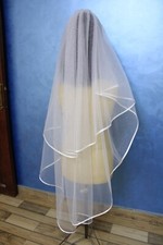 Bridal Veil glitter with satin ribbon edge 2 layers for bride
