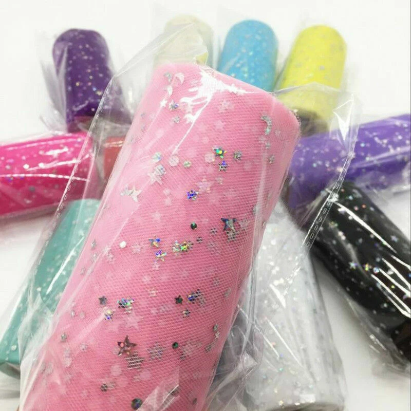 25 Yard Net Mesh Tulle Sparkle Fabric DIY 15cm6" Fairy Costume Wedding Decor Red - Image 4 of 4