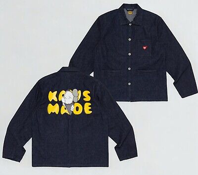 HUMAN MADE KAWS MADE DENIM COVERALL JACKET INDIGO XX27JK014 HUMAN MADE KAWS MADE DENIM COVERALL JACKET INDIGO XX27JK014
