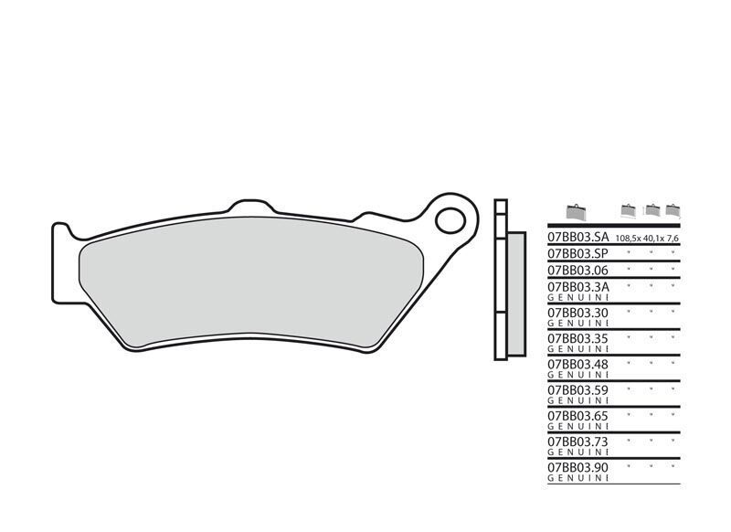 Kit plaquettes de frein avant Brembo 38800063 à haute endurance thermique