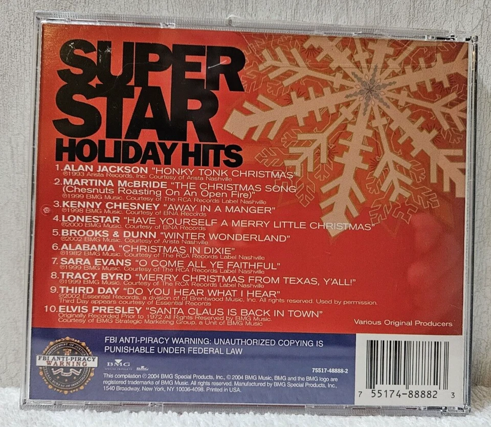 Superstar Holiday Hits - Home For The Holidays 2004 BMG CD, Christmas Album  VG+ Foto 3 de 4