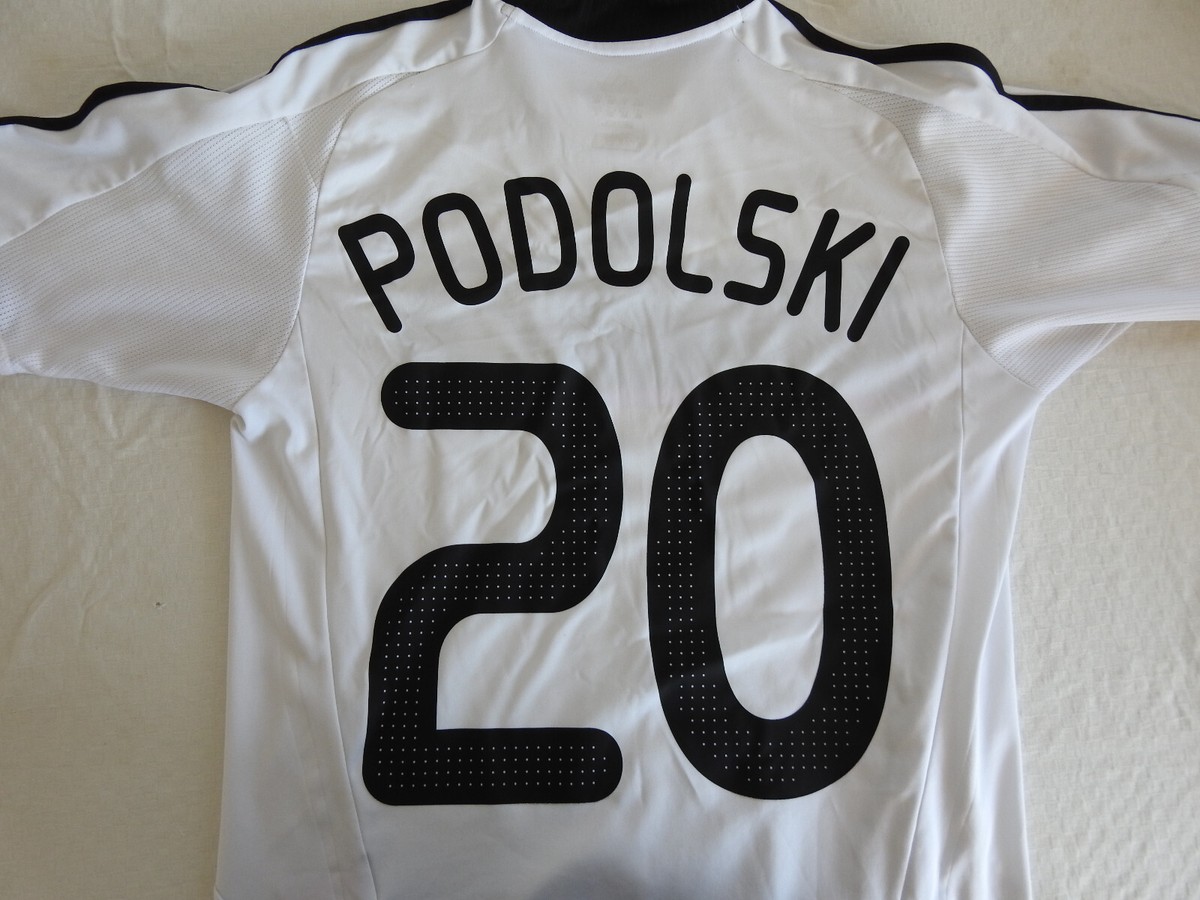 adidas PODOLSKI 20 ホワイトシャツ M Germany 2008 Home Jersey #20 Podolski Adidas White Shirt