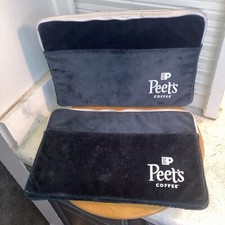 Lot Of 2 Peet s Coffee Black Corduroy Padded Laptop Device Case 14.5x10.5 inch