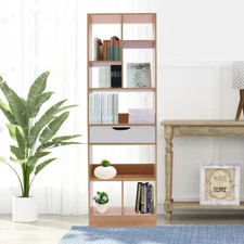 50*20*155cm Floorstanding Multi-tier Bookshelf Nordic Style Storage Shelf