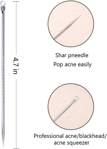 6PCS Blackhead Remover Extractor Pimple Popper Tool Kit Stainless Steel Facial - Picture 20 of 24