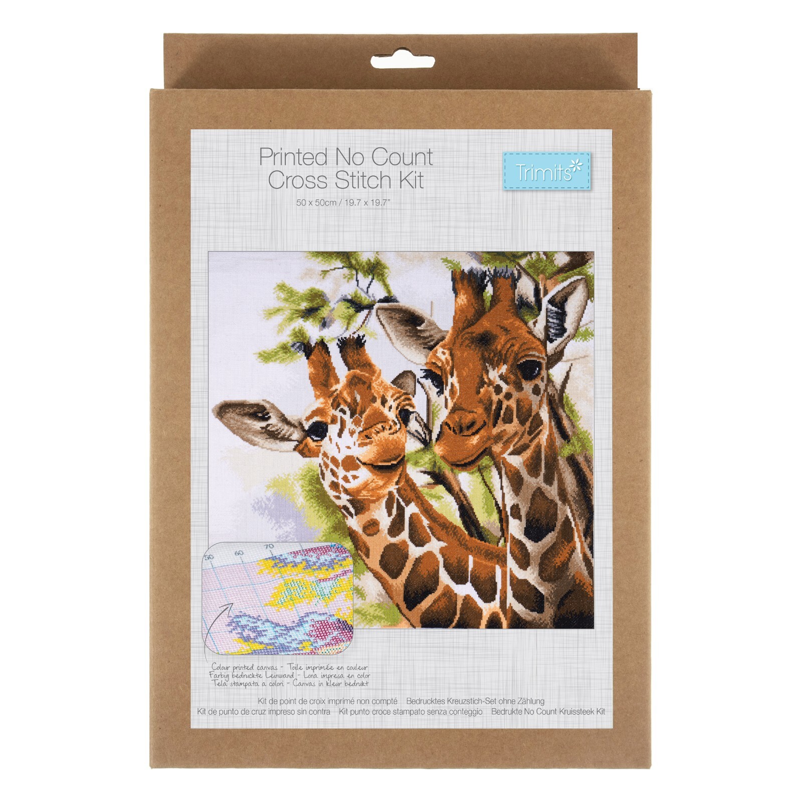 Large Printed Cross Stitch Kit - Giraffes