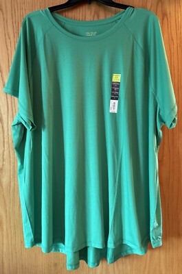 WOMENS PLUS 4X TEK GEAR LIME GREEN RAGLAN TEE TSHIRT NWT Wicking Top