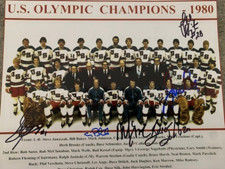 1980 USA OLYMPIC HOCKEY GOLD MEDAL 6 SIGNED TEAM 8X10 JIM CRAIG MIKE ERUZIONE