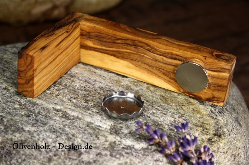 Magnetseifenhalter aus Olivenholz mit Seifenplättchen hangefertigt ohne bohren