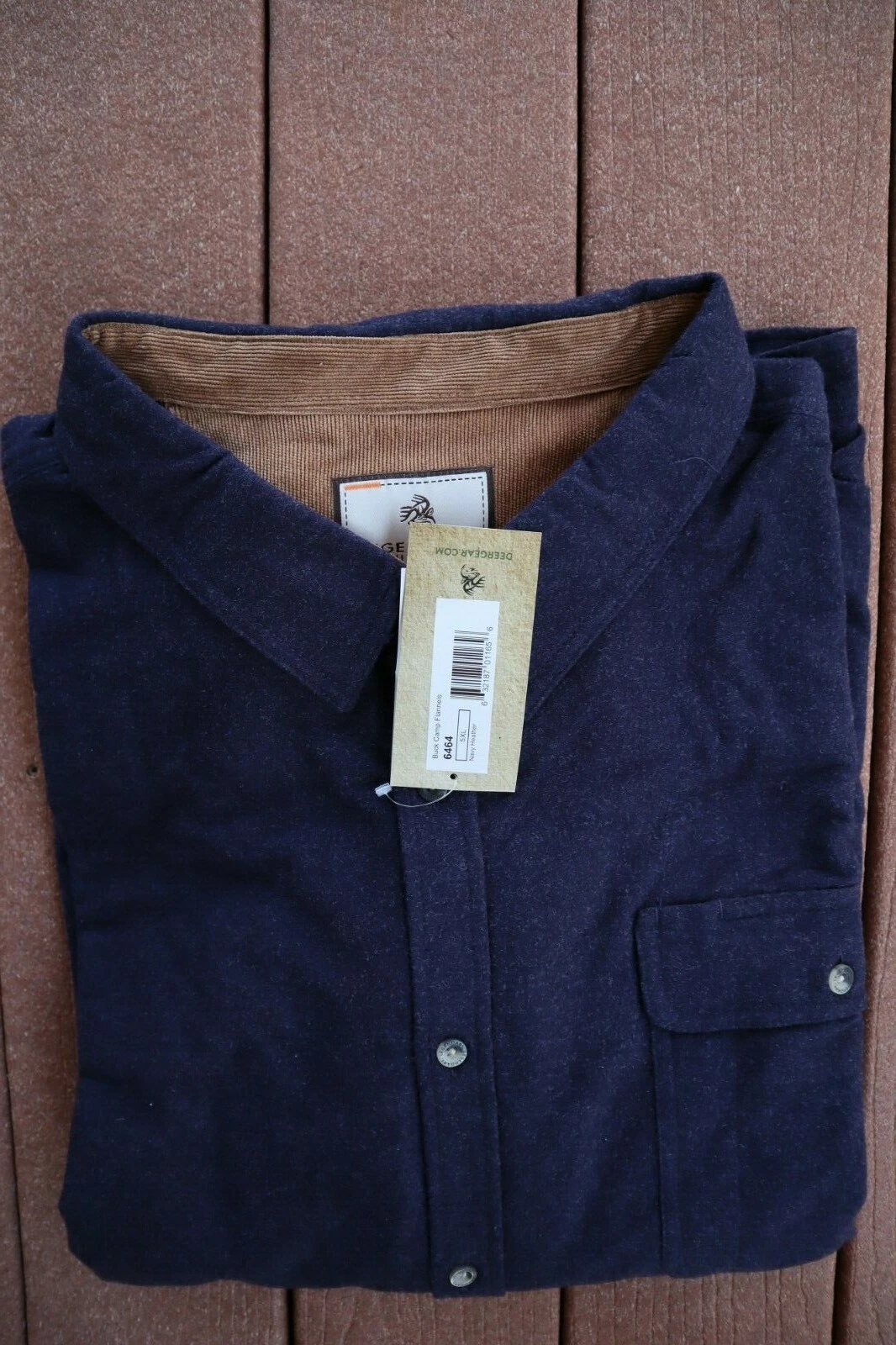 NWT Navy Blue LEGENDARY WHITETAILS Buck Camp Flannel Buttoned LS Shirt 5XL