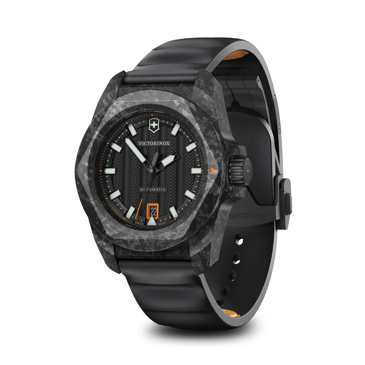 Unused VICTORINOX I.N.O.X. Carbon 242023.1 Black 20 ATM Men Watch