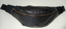 Sac Banane Lacoste Cuir Grainé Noir Sacoche Ceinture Ref S2225 00 TBE 25x10x8cm