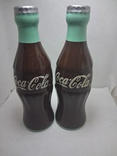 Vintage 1996 Coca Cola Salt & Pepper Shaker Set Ceramic Coke Bottles