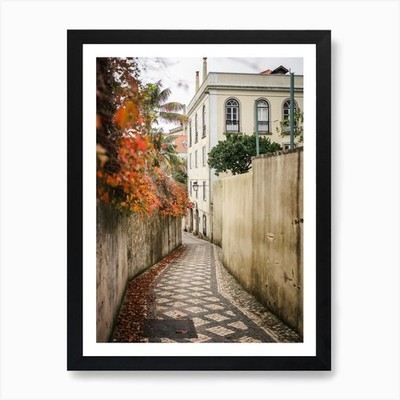 Sintra Autumn Alley Natur Palette gerahmtes Wandbild Poster Leinwanddruck Bild