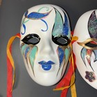 Vintage Hand Painted Ceramic Masks Mario Gras Style Great Colors Lot Of 3 — photo 2