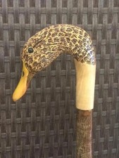 wooden walking stick hand carved bird wooden walking cane