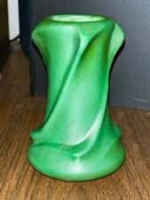 Mint Weller Bedford Matte Green Twist Vase. Arts And Crafts Period. Circa 1910.