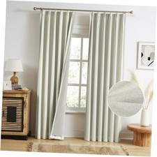63 Inches Long Full Blackout Pinch Pleat 40"W x 63"L Pack of 2 Natural Linen