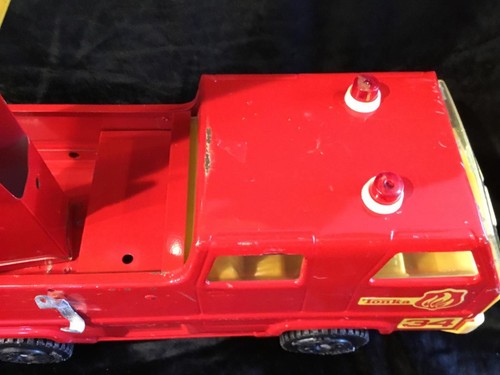 Camión de bomberos Tonka Snorkel Engine cubo aéreo metal prensado rojo #34 de colección - Imagen 7 de 19
