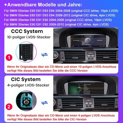 8.9'' Autoradio Carplay Android 14 1+32GB Für BMW 3/5 Series E90 E91 E60 E61 CCC