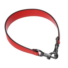 19.29 Inch PU Leather Short Bag Strap with Clasp, Red, Grey Buckle
