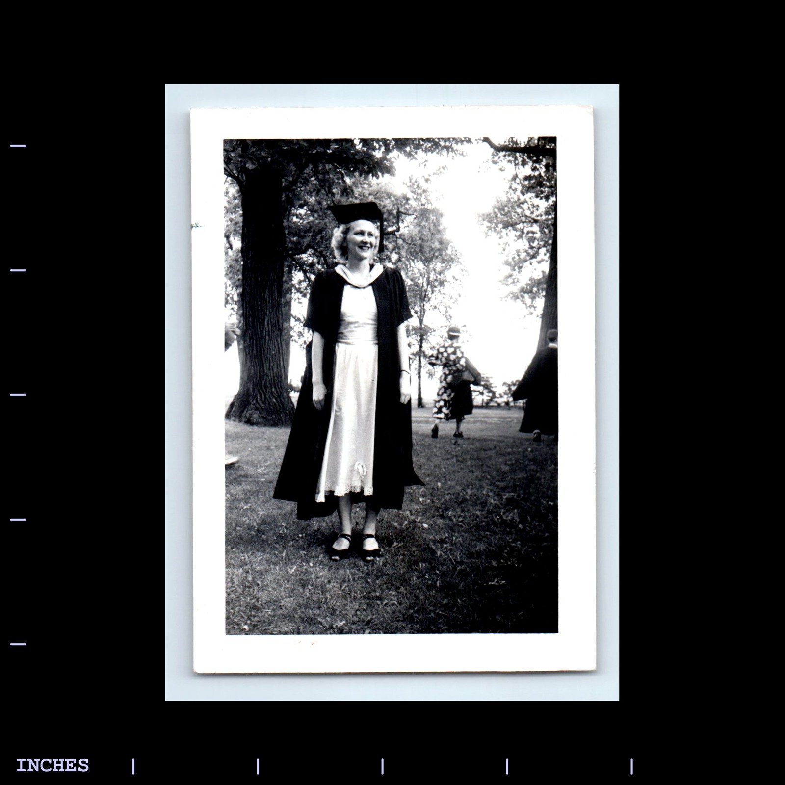 Vintage Graduation Photo Woman in Cap and Gown