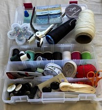 Dritz Sewing Kit Supplies Lot w/ Thread Spools, Pins, Needles, Buttons, Tools