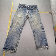 VTG Levis Jeans Mens Selvedge LVC Blue Light Wash Thrashed Made USA Fits 31x28