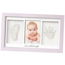 Baby Hand and Footprint Kit - Clay Handprint Duo Frame, 13" x 7.8" Soft Lilac