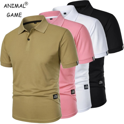Nueva Camisa Polo Color Sólido Para Hombre Manga Corta Botón Camisetas Solapa Ligera - Imagen 8 de 33
