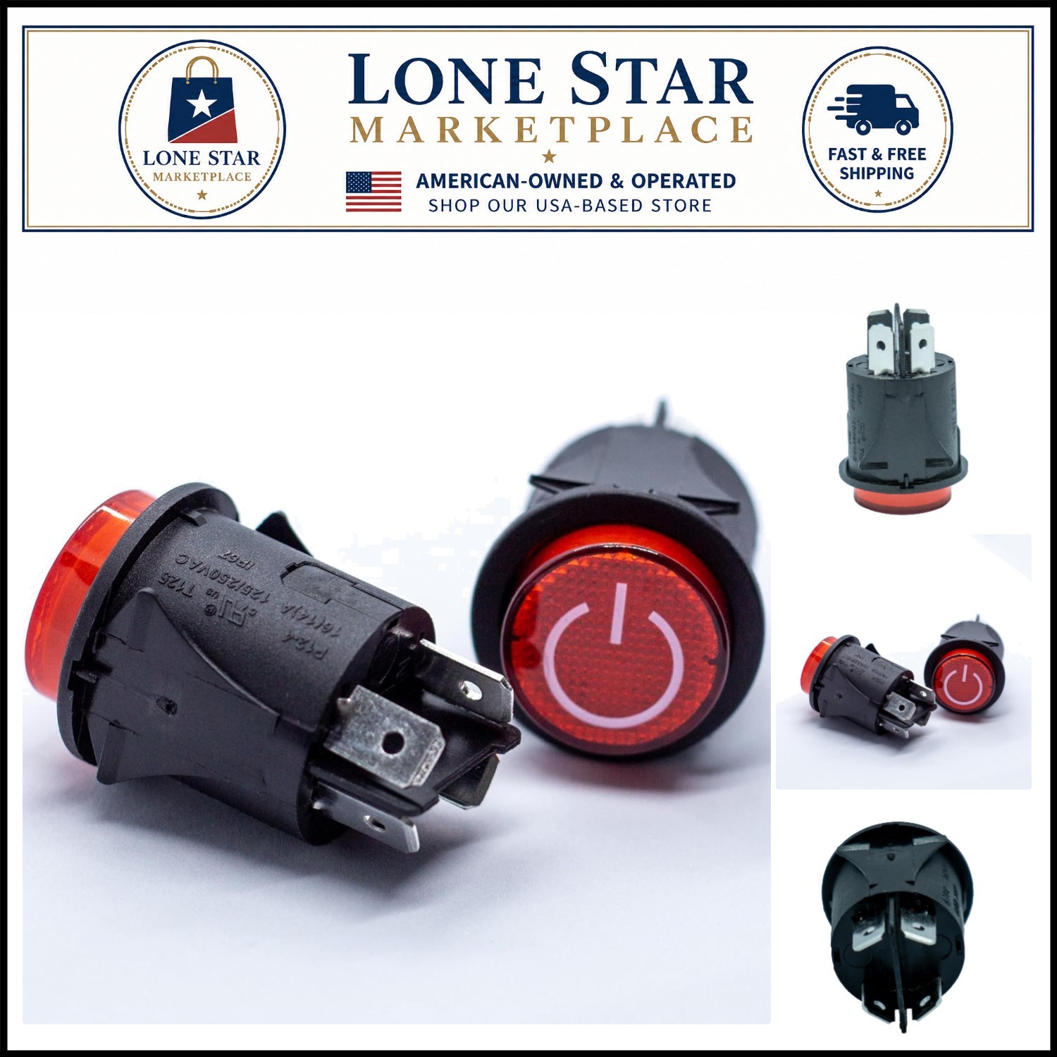 Durable Red Push Button Switch Image 1
