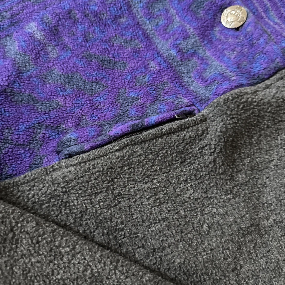 Vintage 90s Polar-O Fleece Pullover Sweater Adult Size Medium Gray Colorful - Image 4 of 4