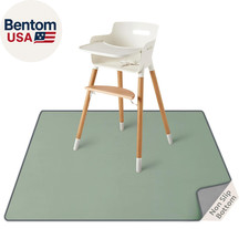Baby Splat Mat for under High Chair, 50.4 X 50.4 Inch Wipeable Splash Mat, Water